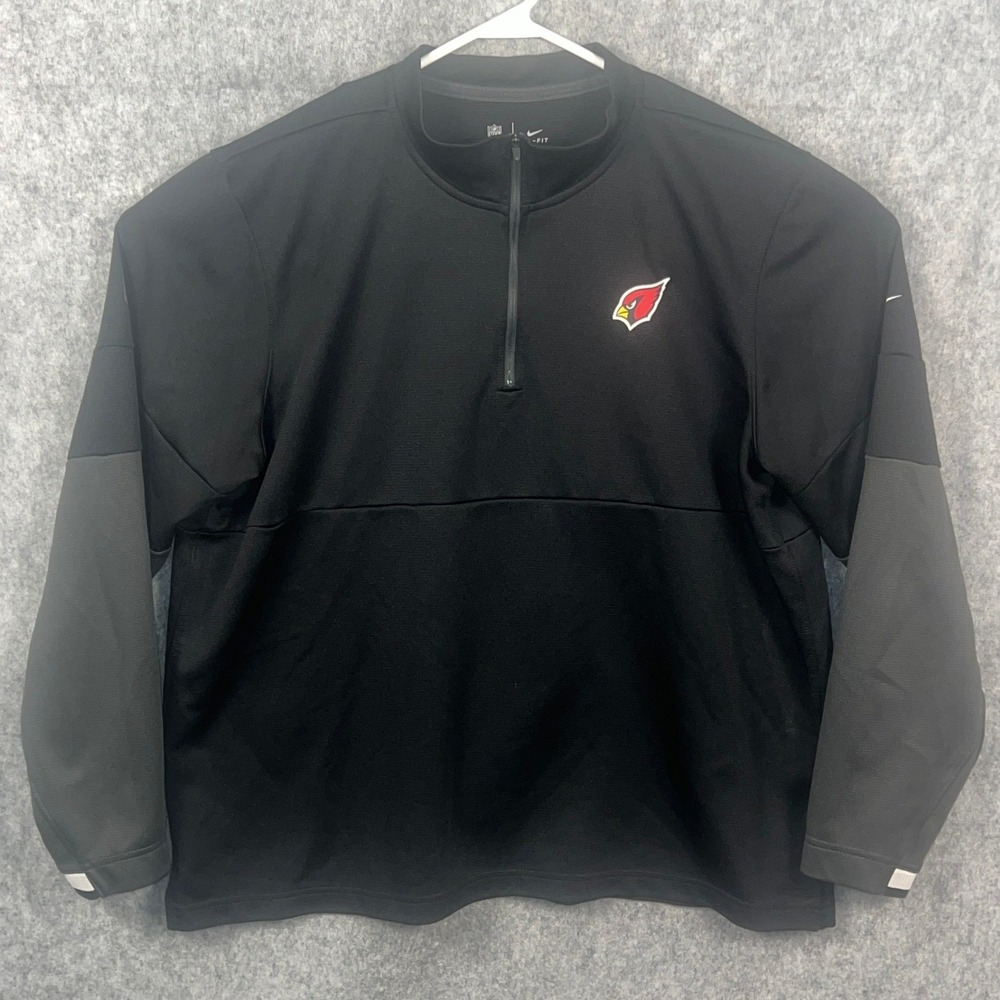 Nike Arizona Cardinals NFL Onfield Dri-FIT Quarter Zip Pullover Mens XL Black